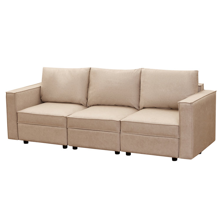 Ebern Designs 90" W 3 Piece Upholstered Modular Sectional Sofa With